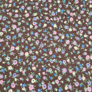 Vintage Floral Cotton Fabric Purple Blue Flowers Quilting Crafting 1 3/4 yards
